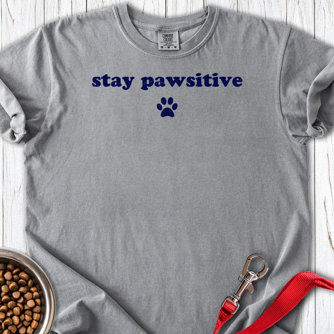 Stay Pawsitive Premium Tee Grey