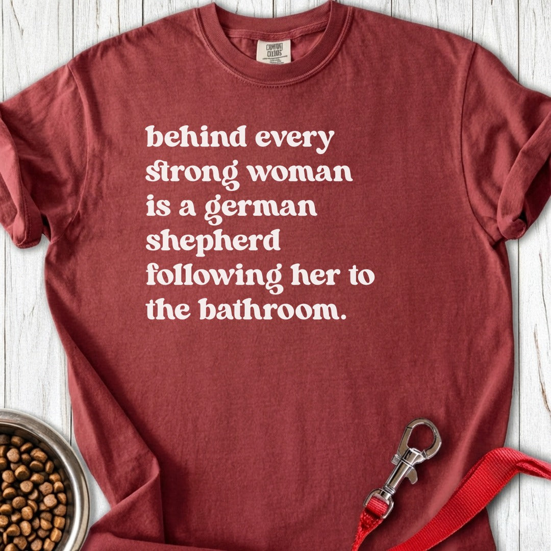 Strong German Shepherd Woman Premium Tee Brick