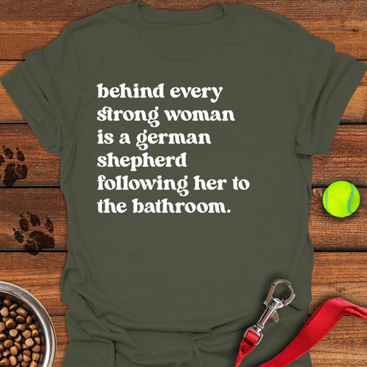 Strong German Shepherd Woman Military Green