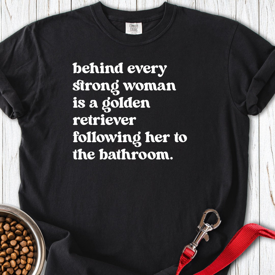 Strong Golden Retriever Woman Premium Tee Black