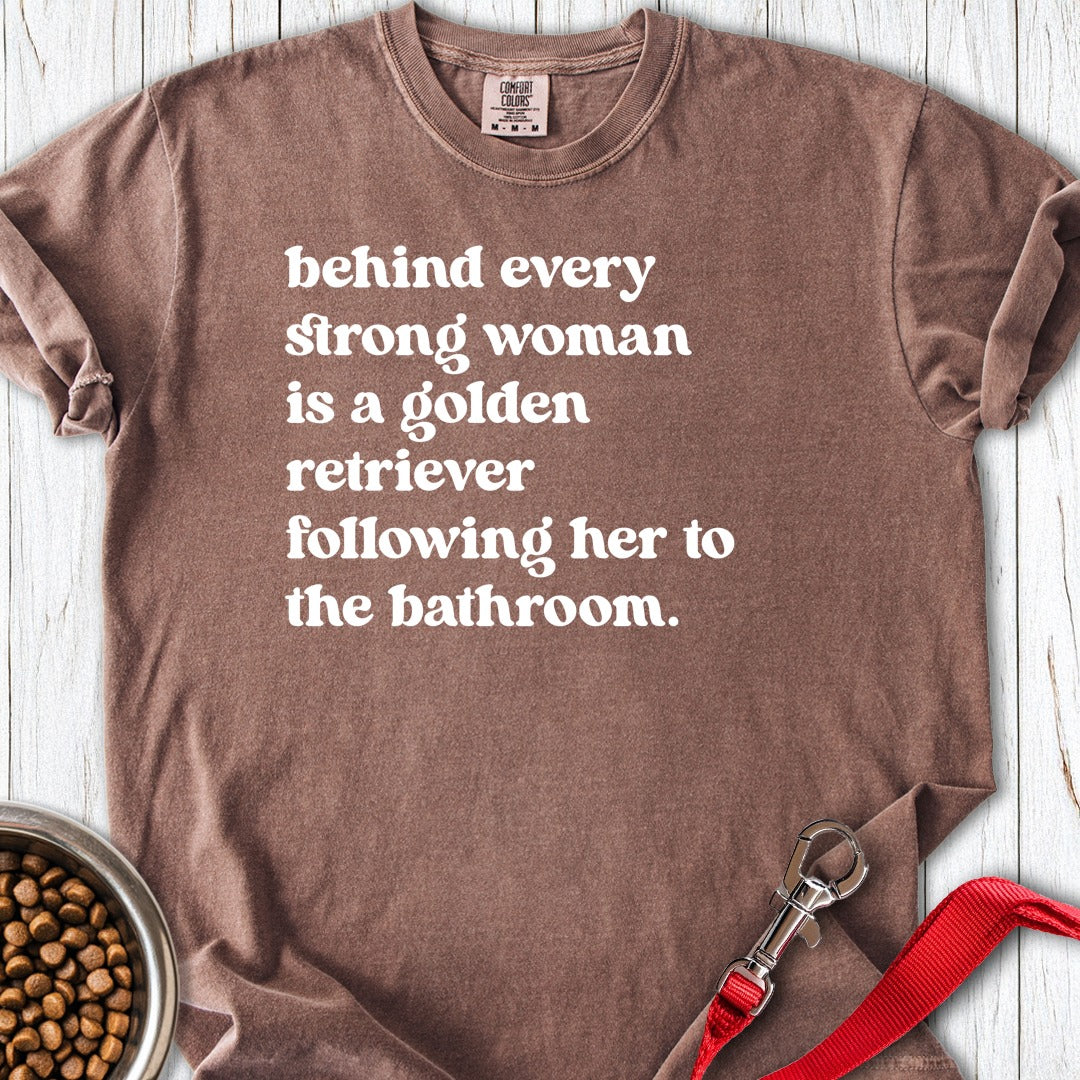 Strong Golden Retriever Woman Premium Tee Espresso