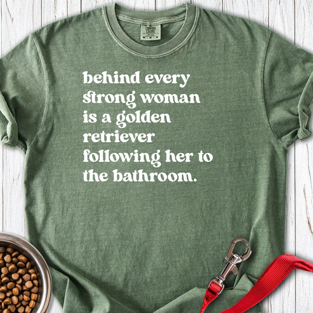 Strong Golden Retriever Woman Premium Tee Moss