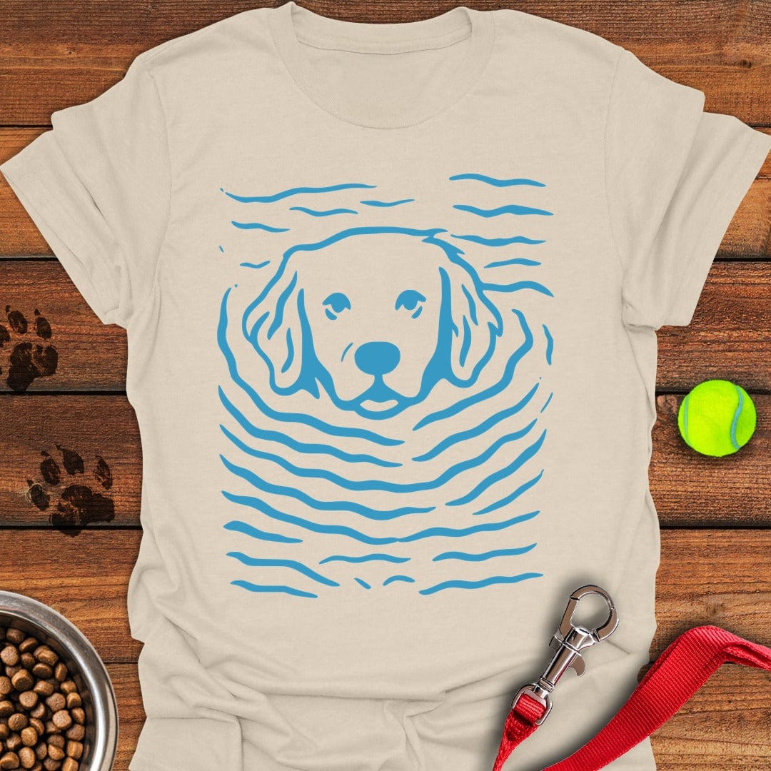 Swimming Golden Retriever T-Shirt Natural