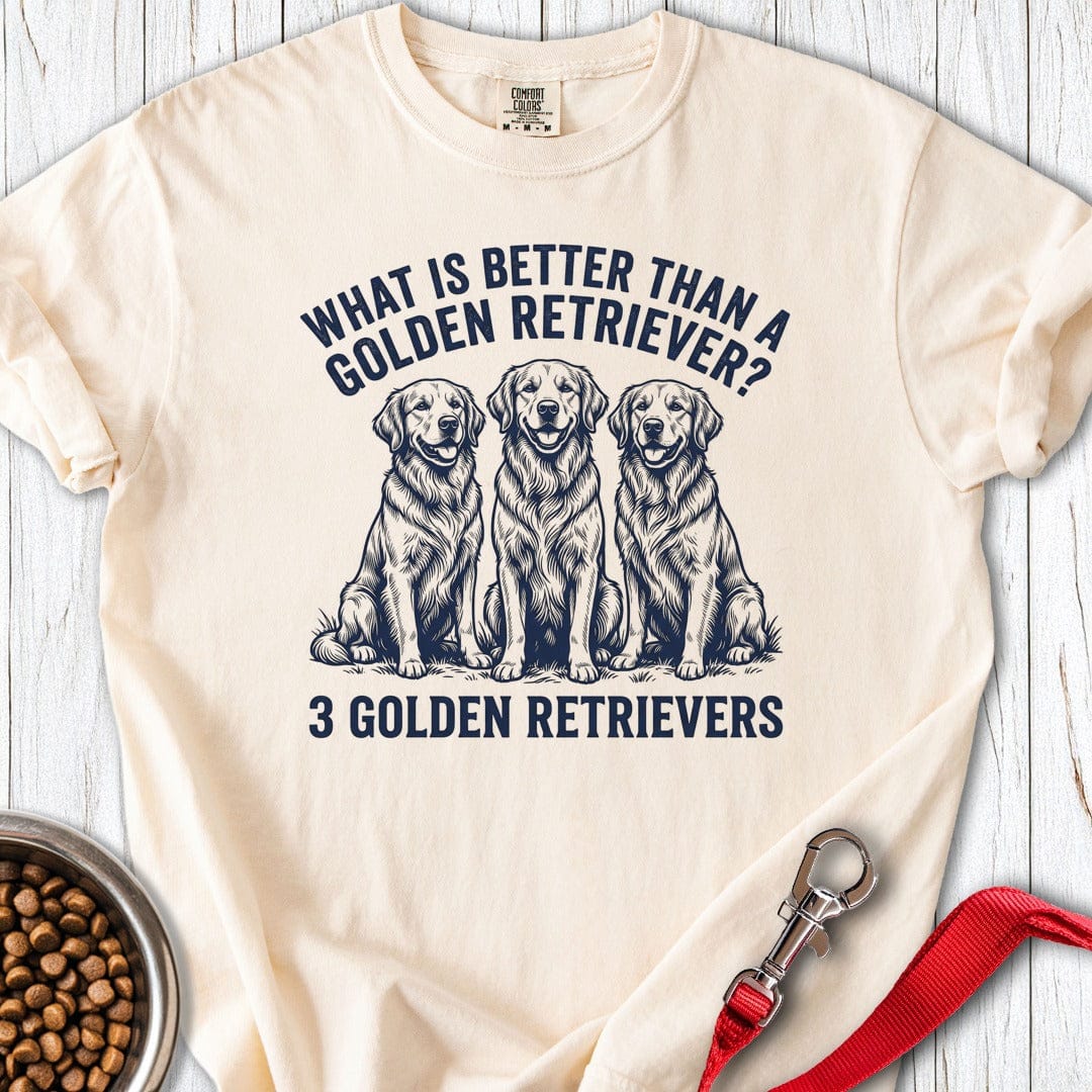 Three Golden Retrievers Premium Tee Ivory