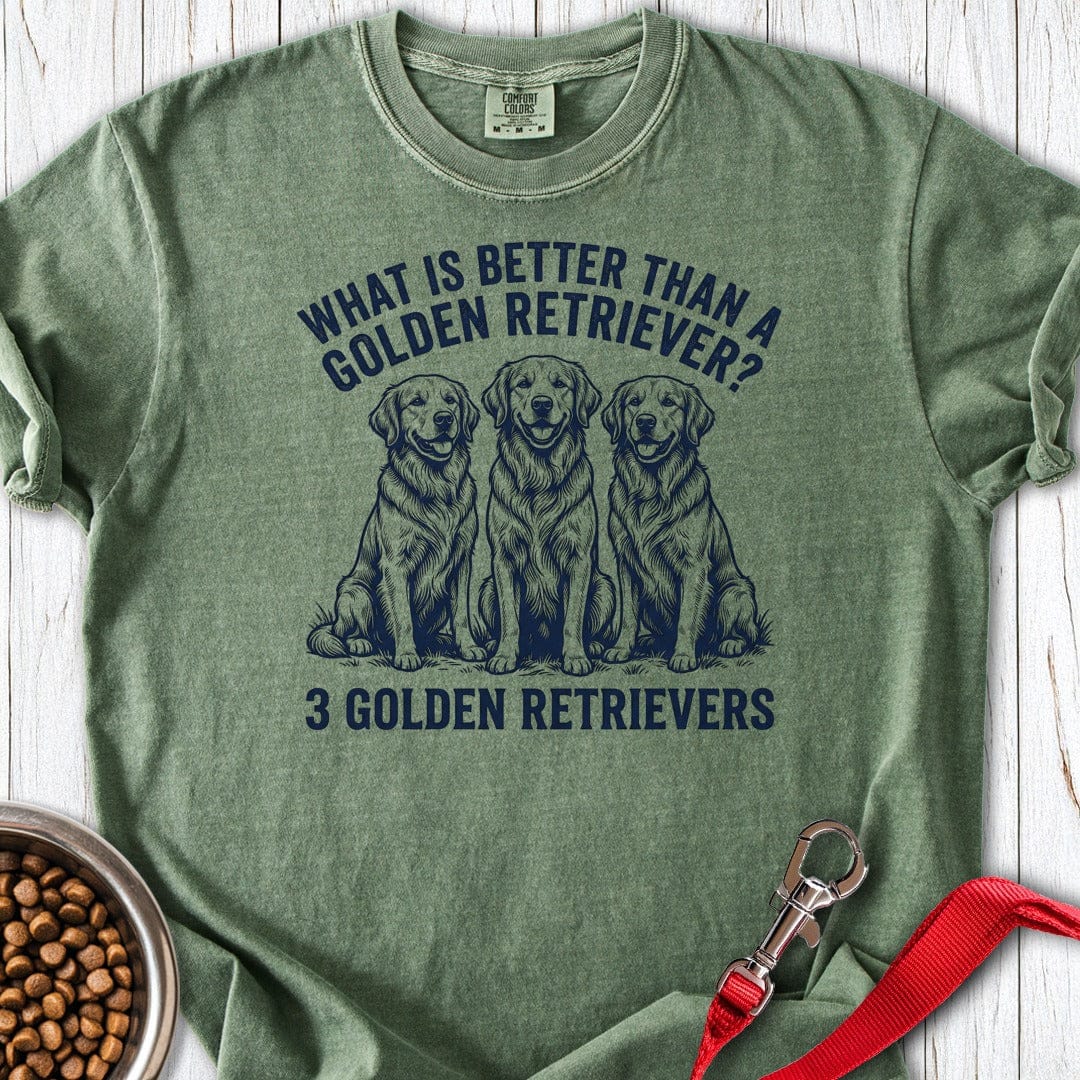 Three Golden Retrievers Premium Tee Moss