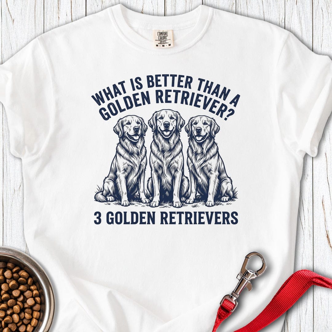 Three Golden Retrievers Premium Tee White