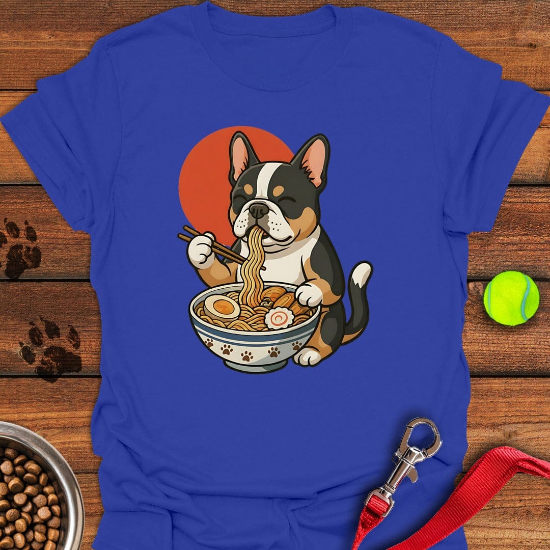 Tri Color Frenchie Eating Ramen Royal