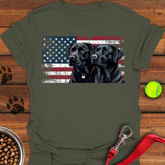 Two Black Labs USA Military Green