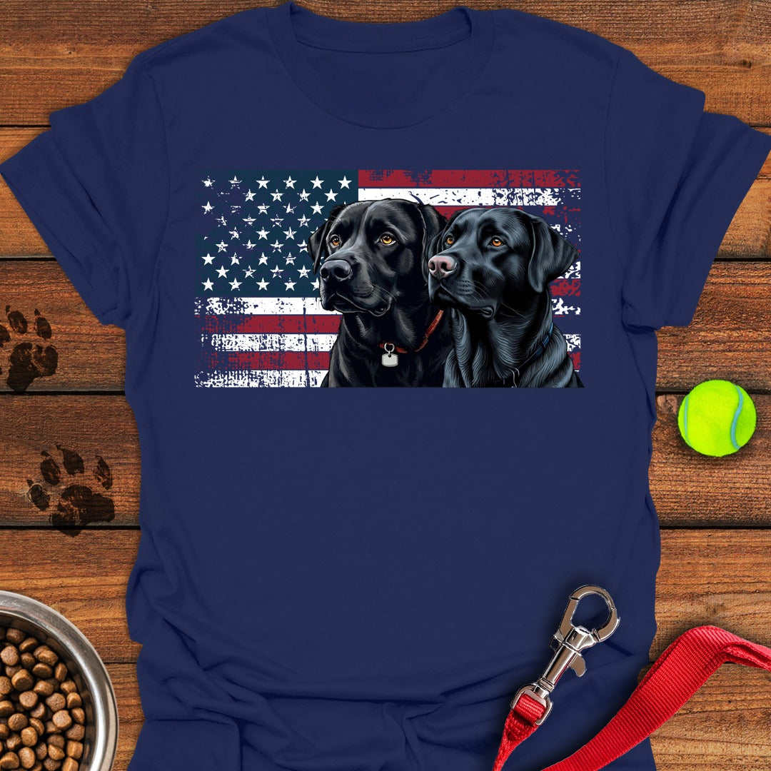 Two Black Labs USA Navy