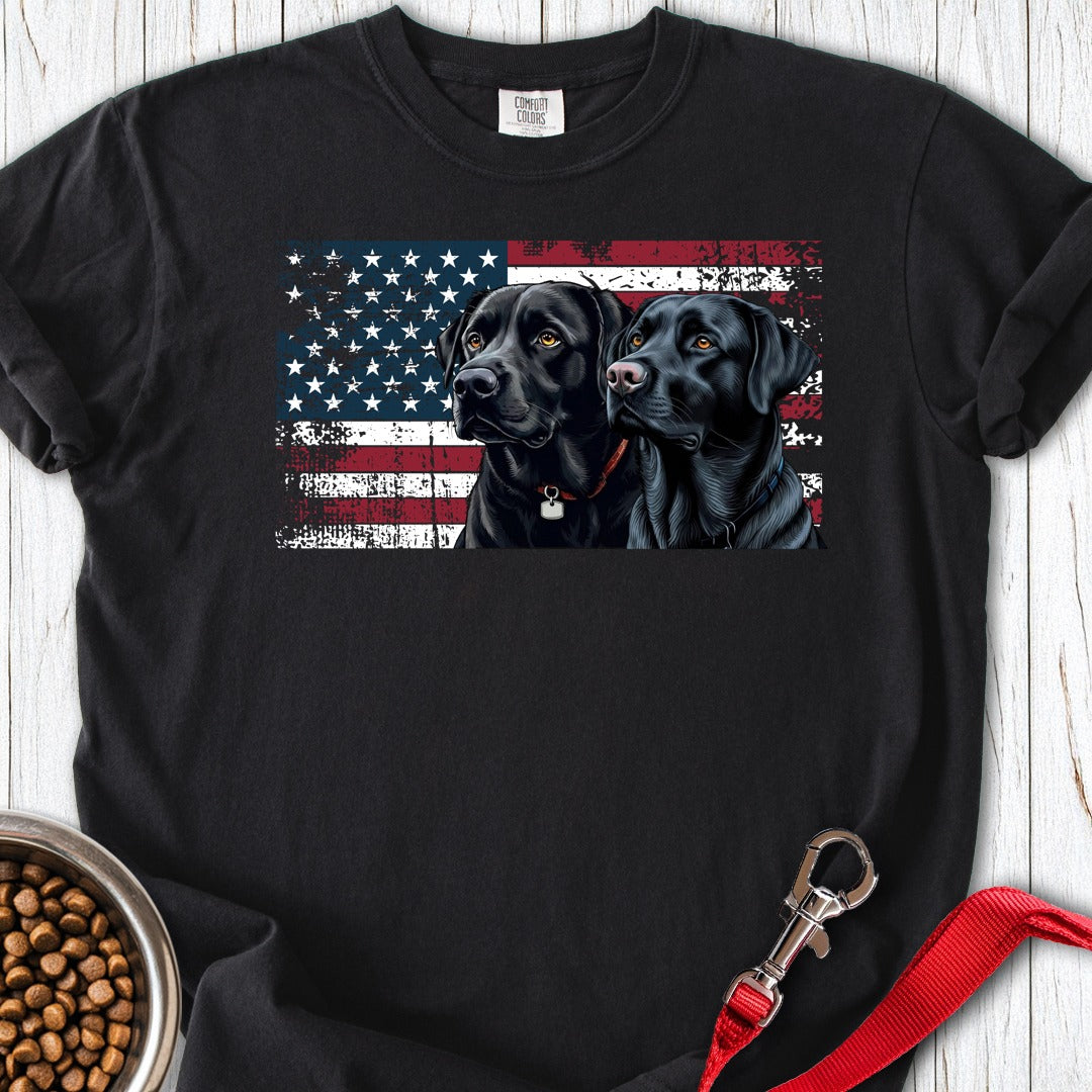 Two Black Labs USA Premium Tee Black
