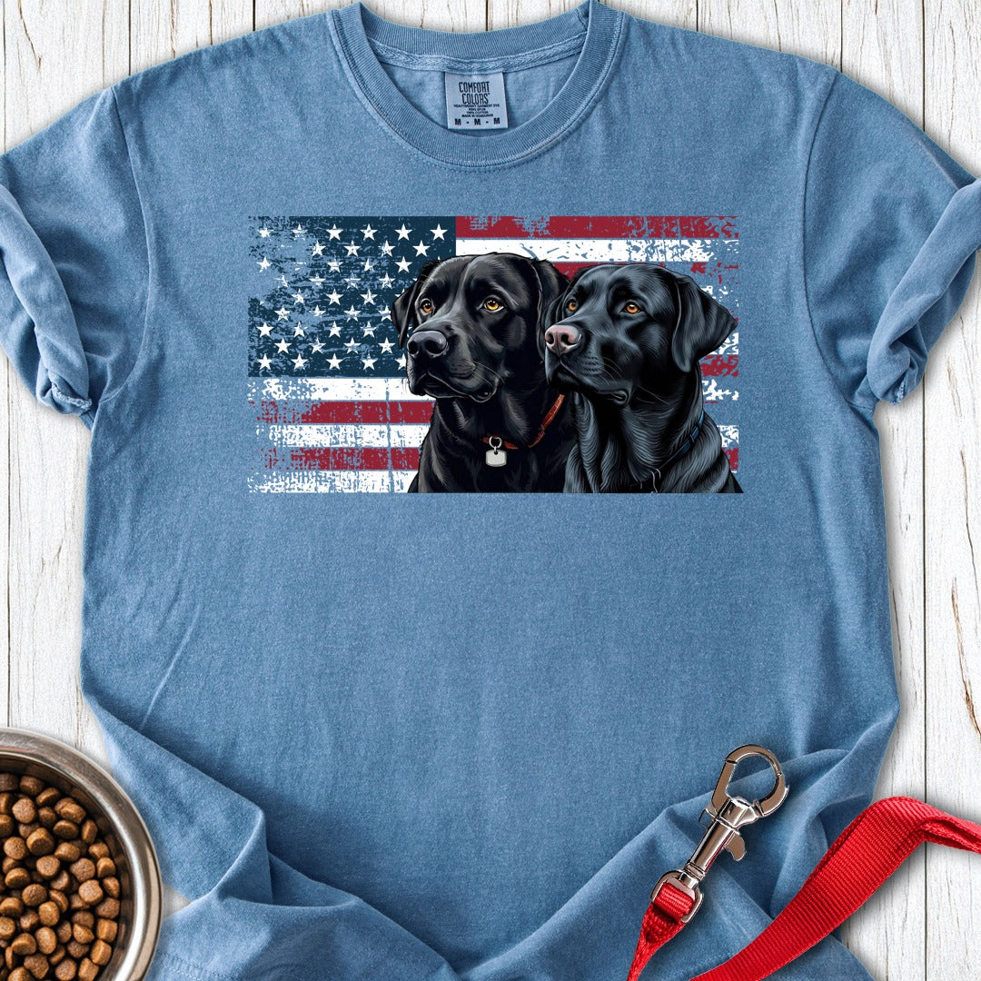 Two Black Labs USA Premium Tee Blue Jean