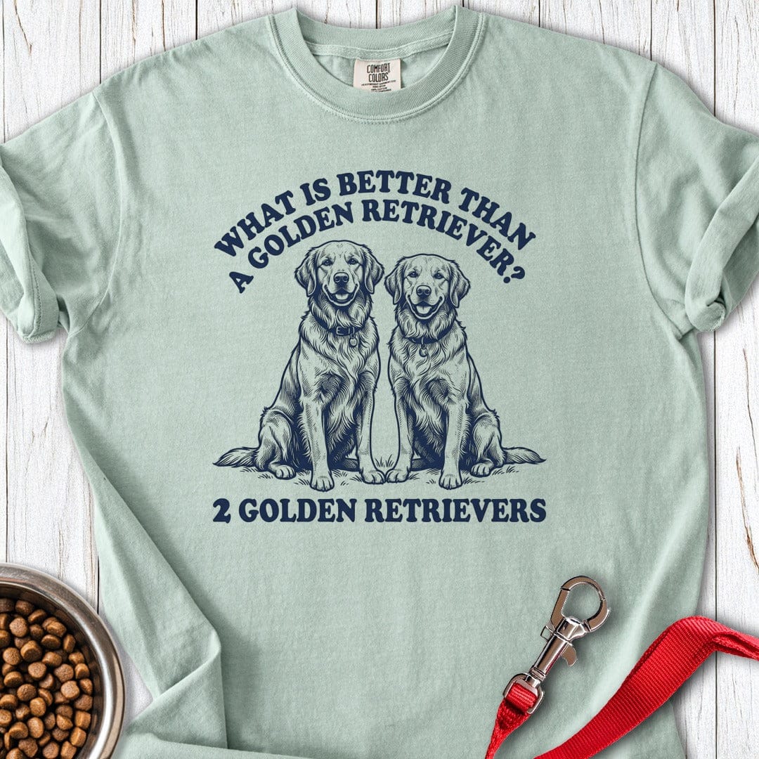 Two Golden Retrievers Premium Tee Bay