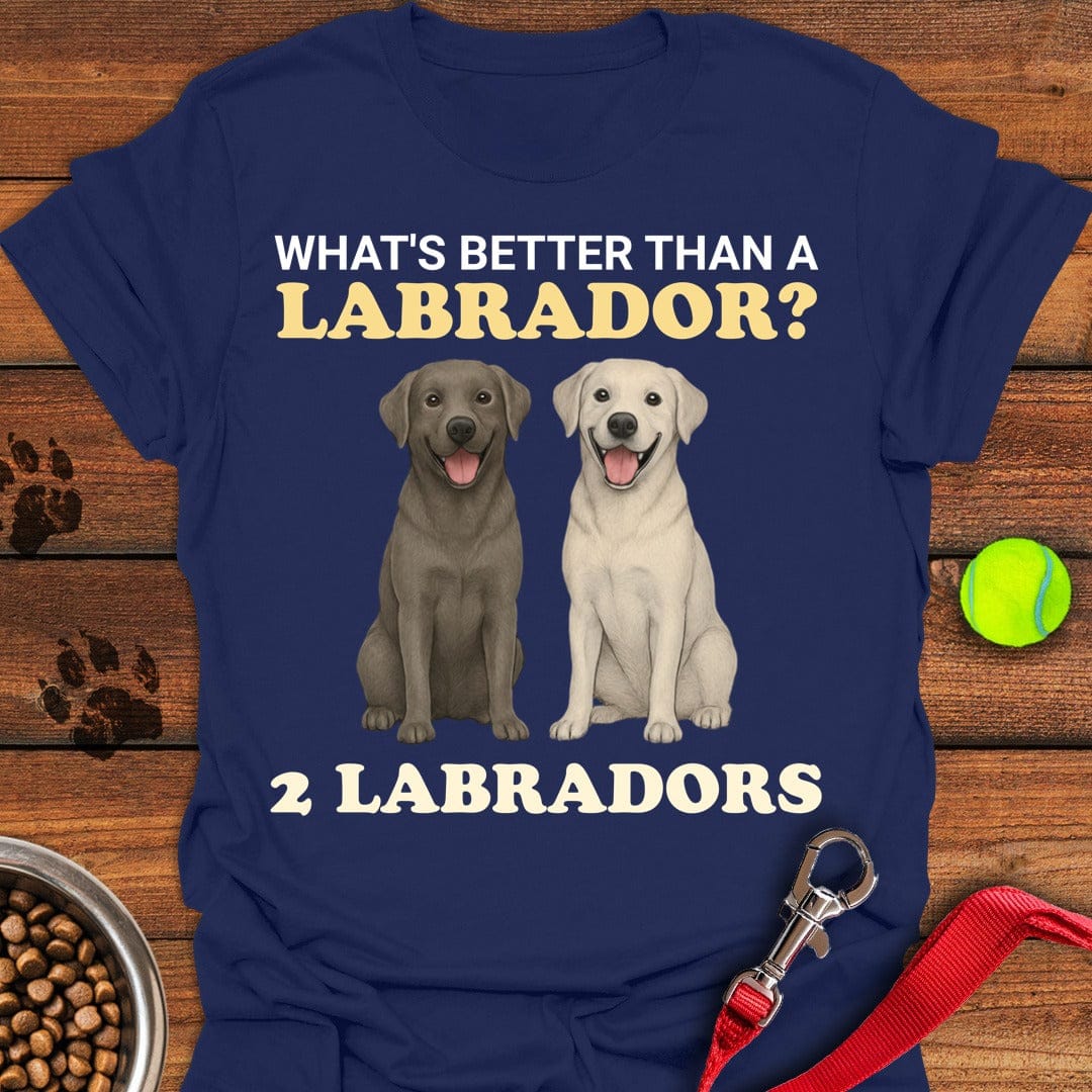 Two Silver Labs Navy