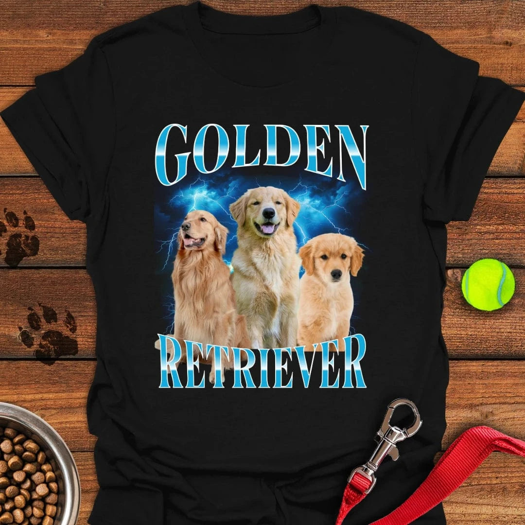 Golden Retriever Bootleg T-Shirt Black