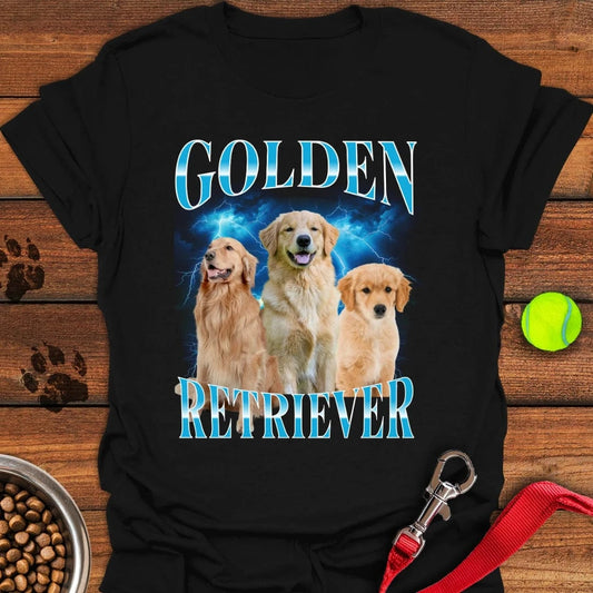 Golden Retriever Bootleg T-Shirt Black