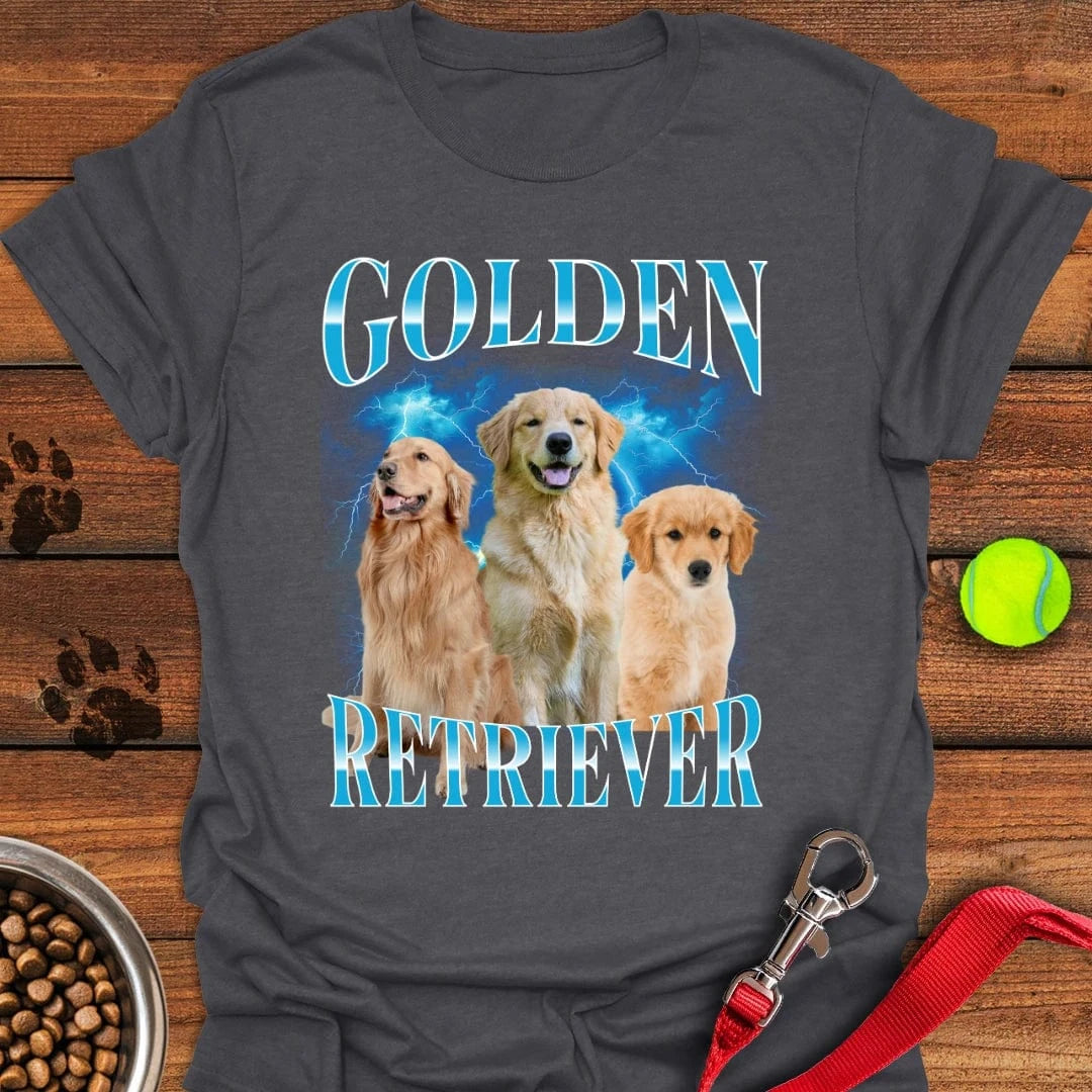 Golden Retriever Bootleg T-Shirt Dark Heather