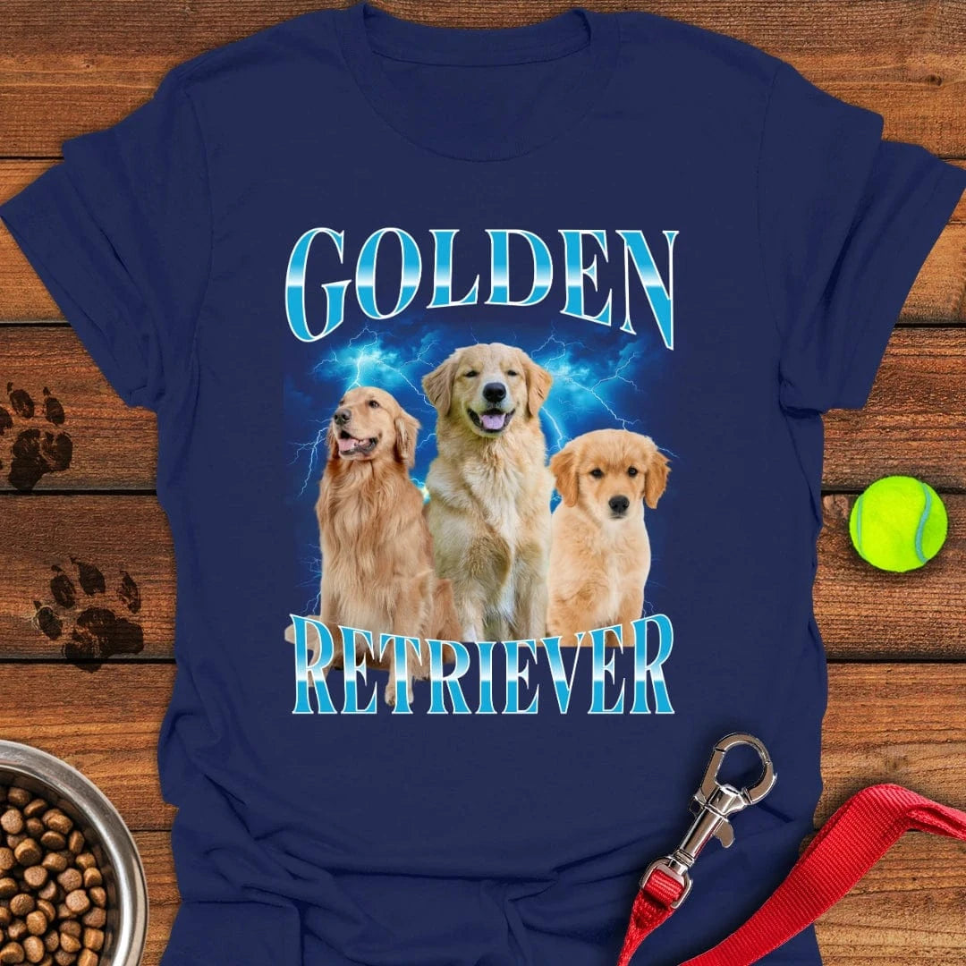 Golden Retriever Bootleg T-Shirt Navy