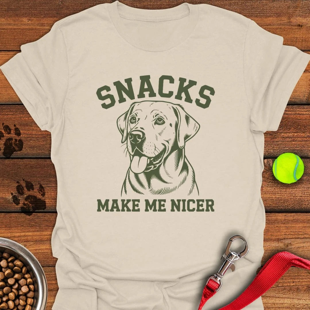 Snacks Make Me Nicer Lab T-Shirt Natural