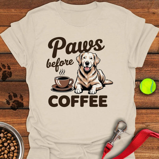 Golden Retriever Coffee T-Shirt Natural