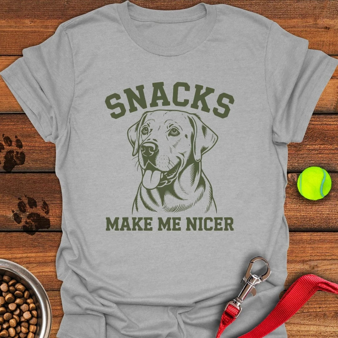 Snacks Make Me Nicer Lab T-Shirt Sport Grey