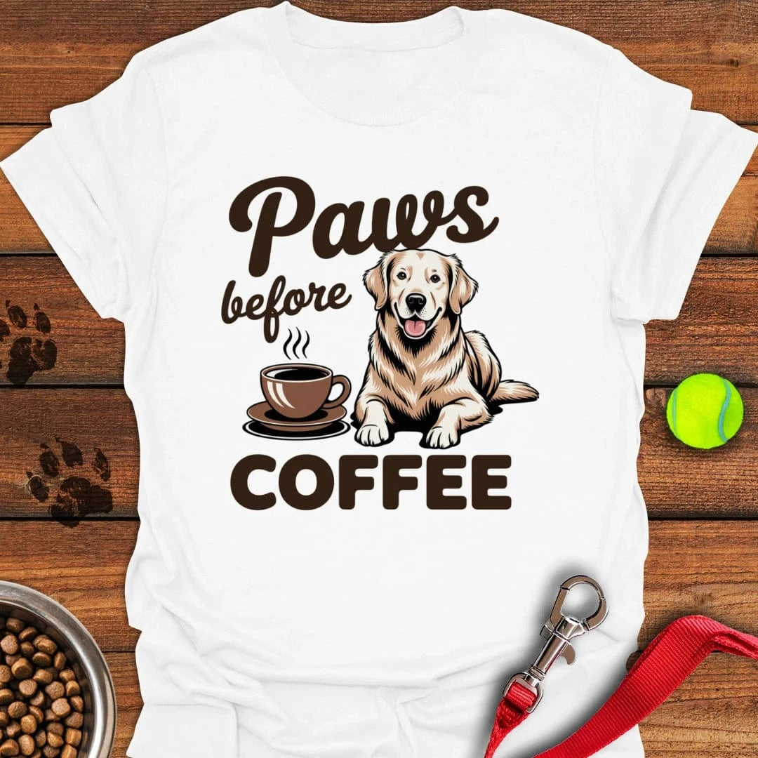 Golden Retriever Coffee T-Shirt White