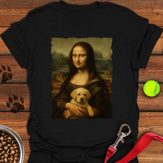 Mona Lisa Lab Puppy T-Shirt Black