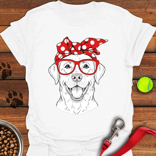 Funny Labrador Red Glasses T-Shirt White