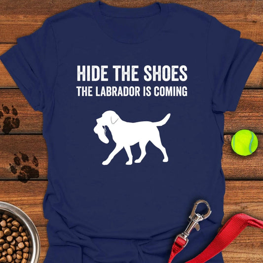 Hide the Shoes Labrador T-Shirt Navy