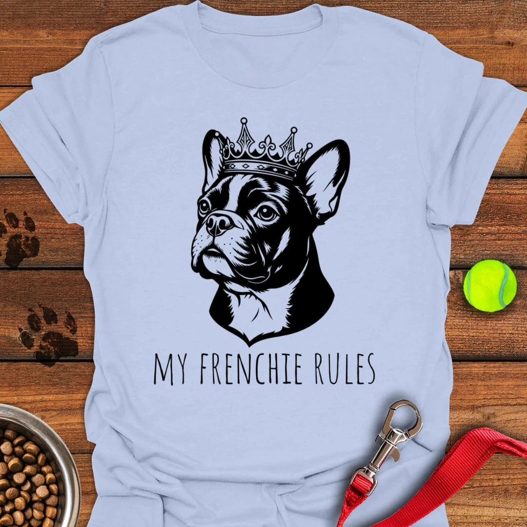 My Frenchie Rules T-Shirt Light Blue