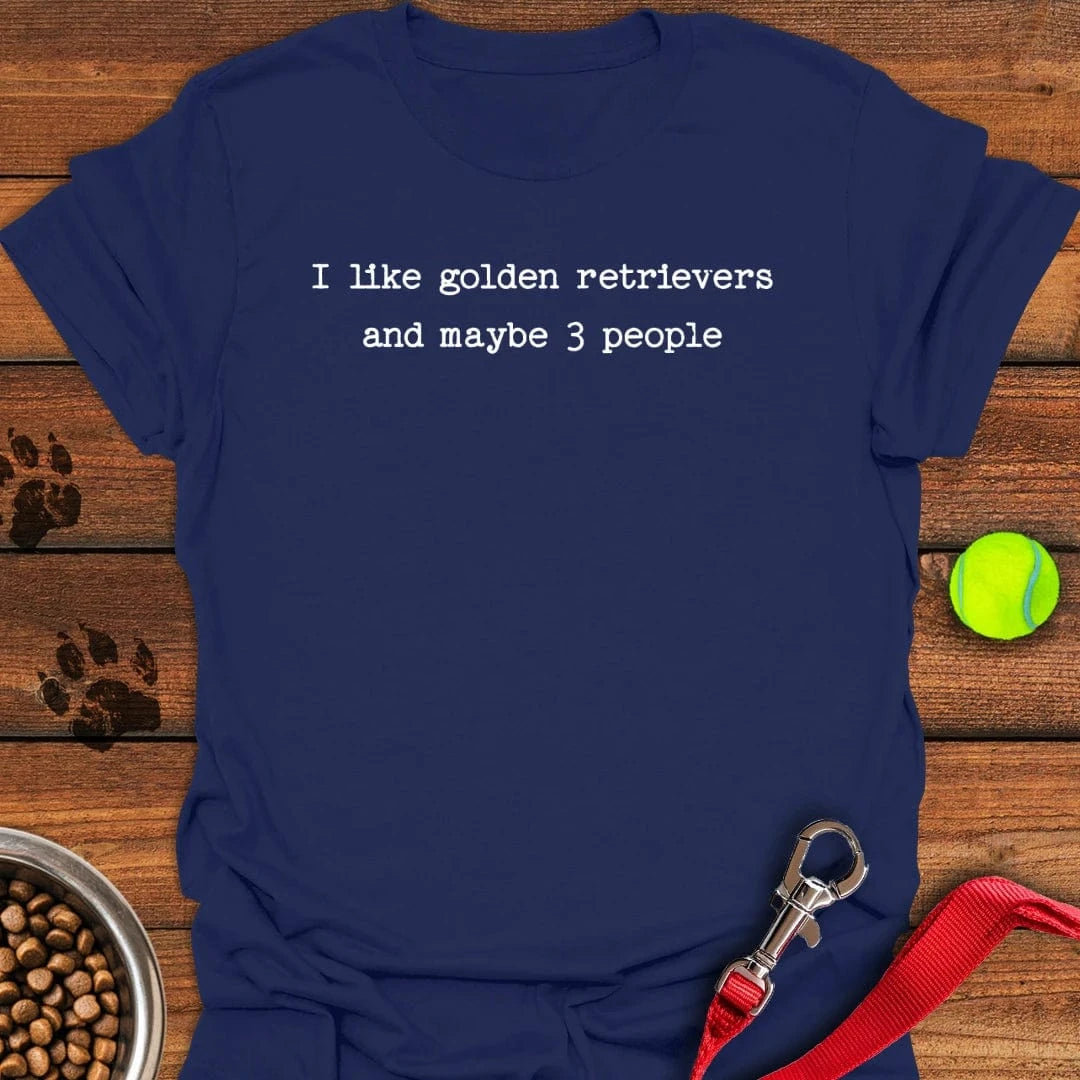 I Like Golden Retrievers T-Shirt Navy