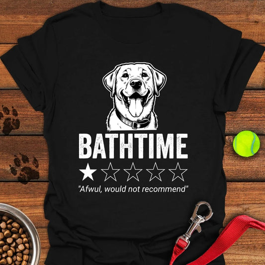 Labrador Bathtime Review T-Shirt Black