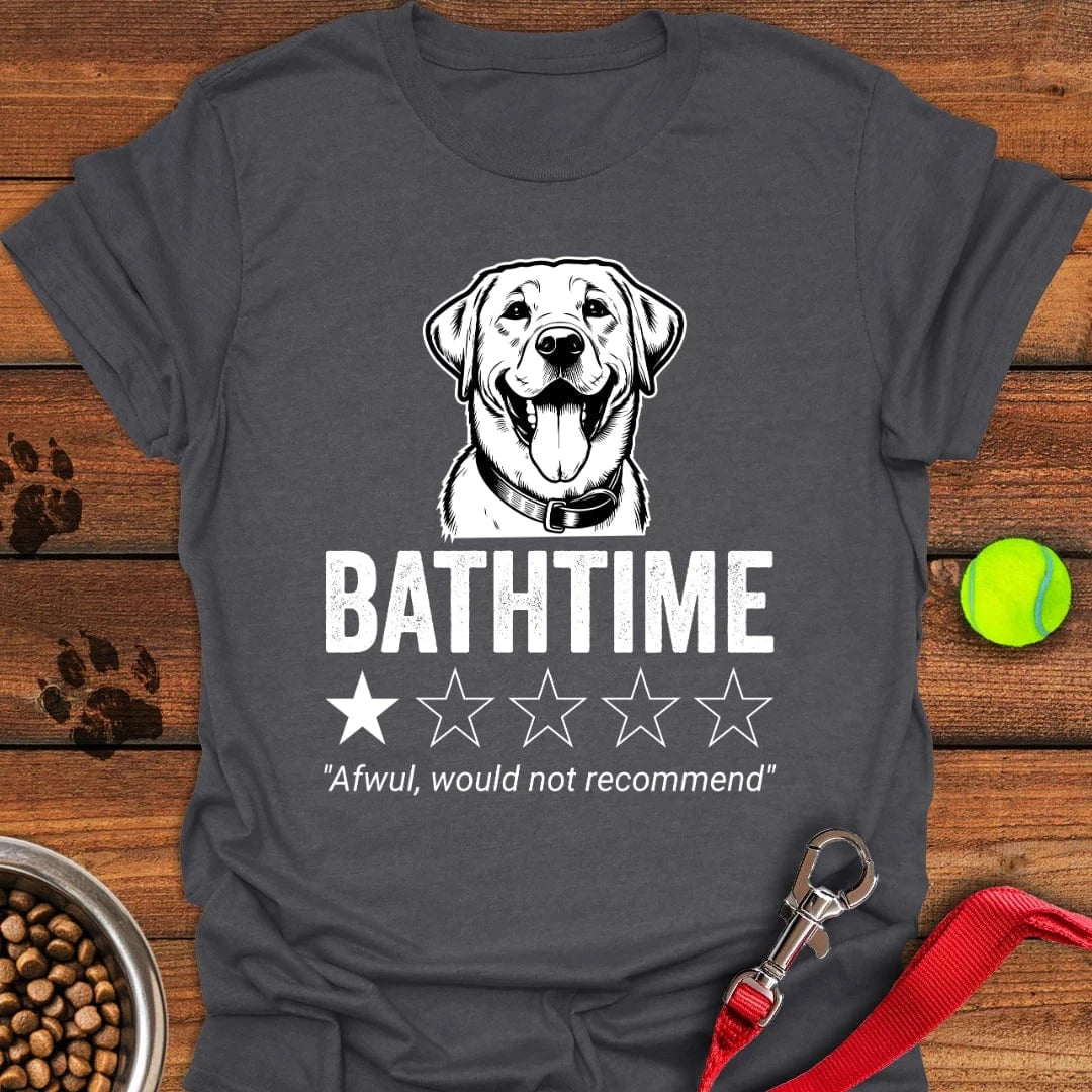 Labrador Bathtime Review T-Shirt Dark Heather