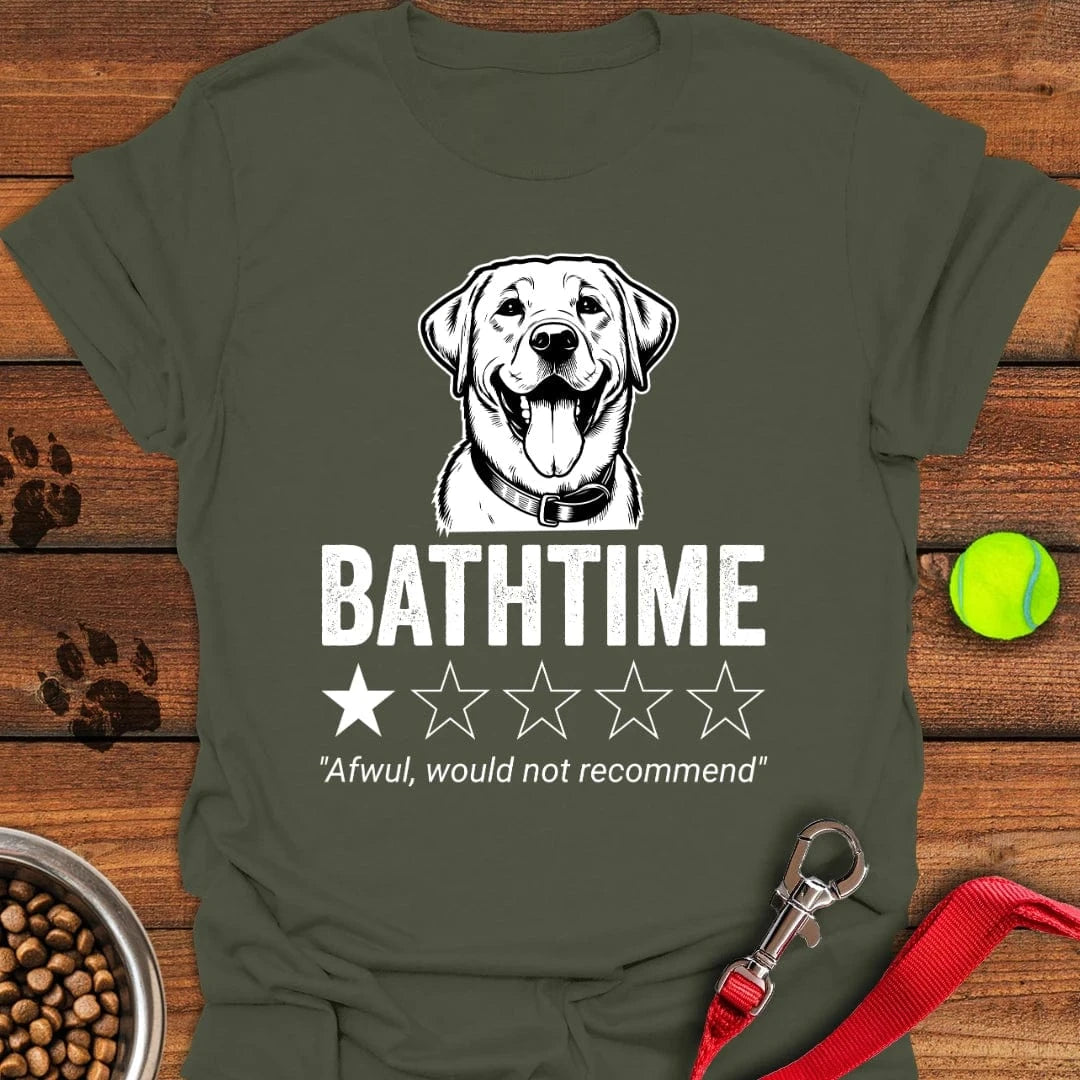 Labrador Bathtime Review T-Shirt Military Green