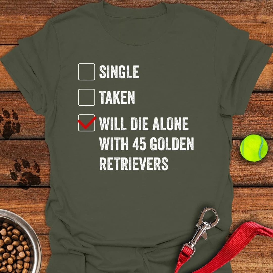 Funny Golden Retriever T-Shirt Military Green