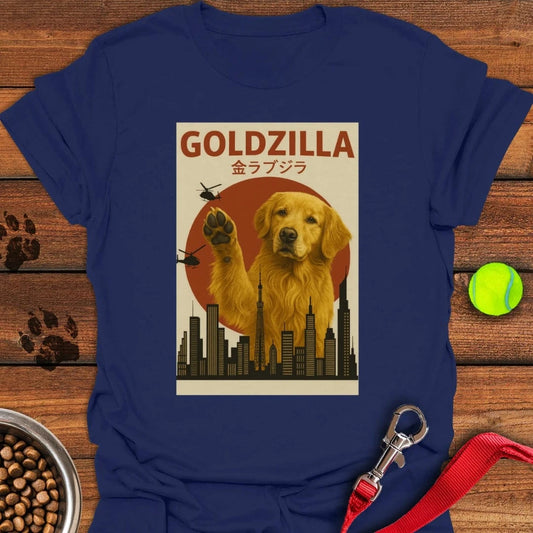 Golden Retriever Goldzilla T-Shirt Navy
