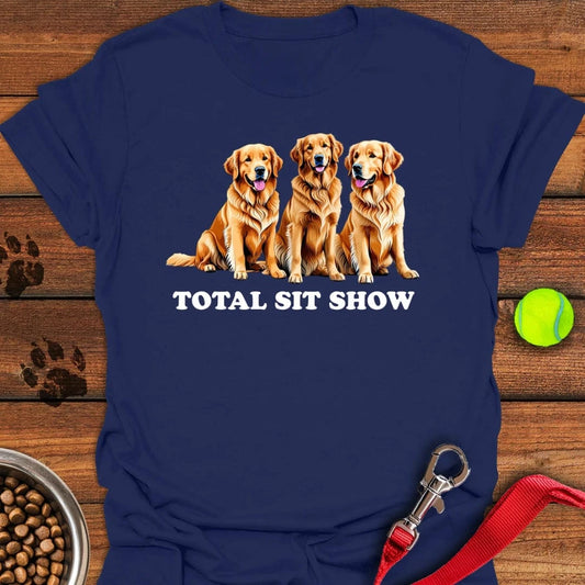 Golden Retriever Sit Show T-Shirt Navy