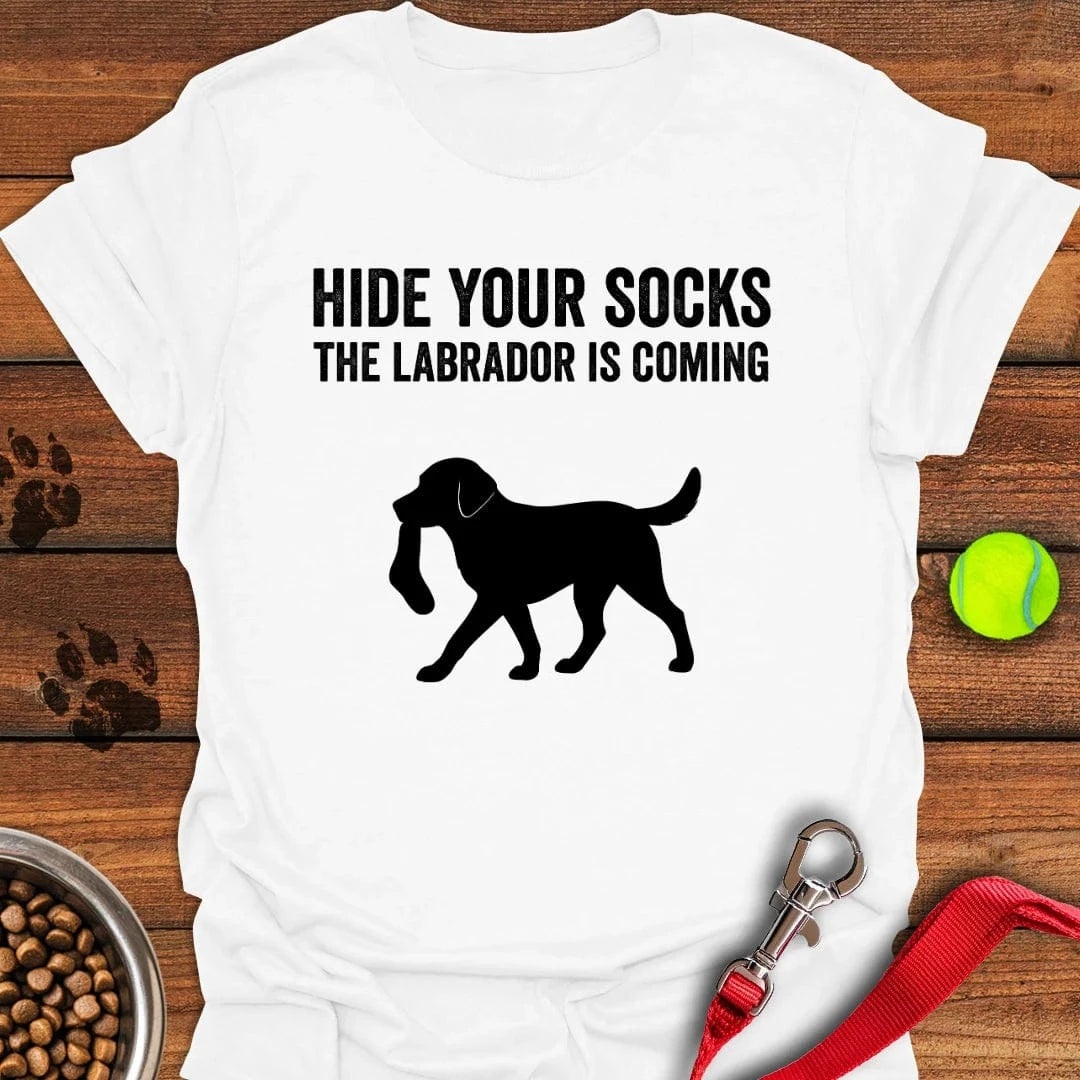 Hide Your Socks Labrador T-Shirt White