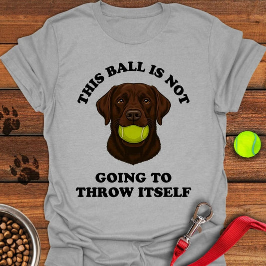 Labrador Throw The Ball T-Shirt Sport Grey