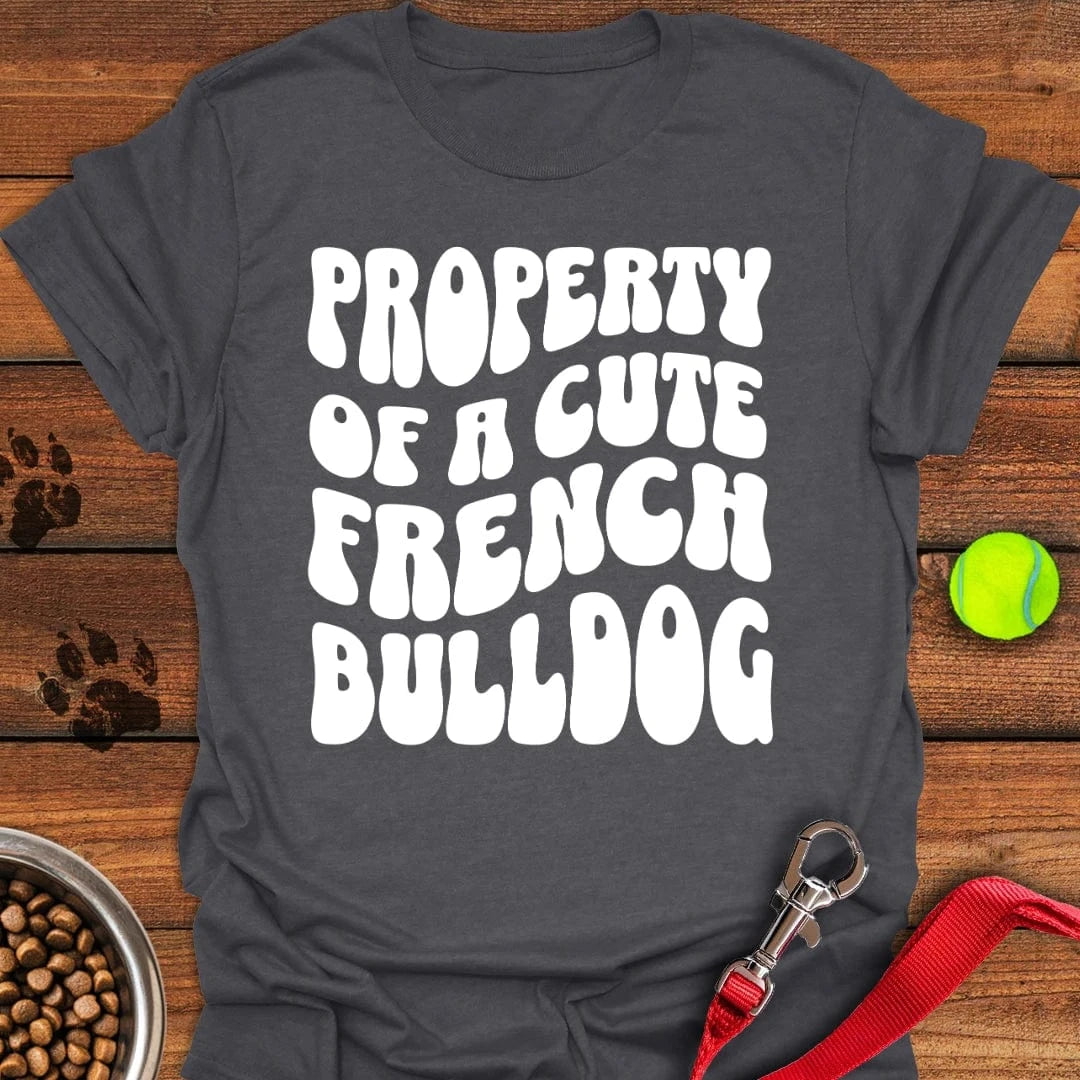Property Of A Cute French Bulldog T-Shirt Dark Heather