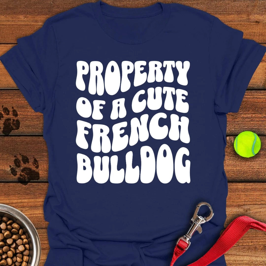 Property Of A Cute French Bulldog T-Shirt Navy