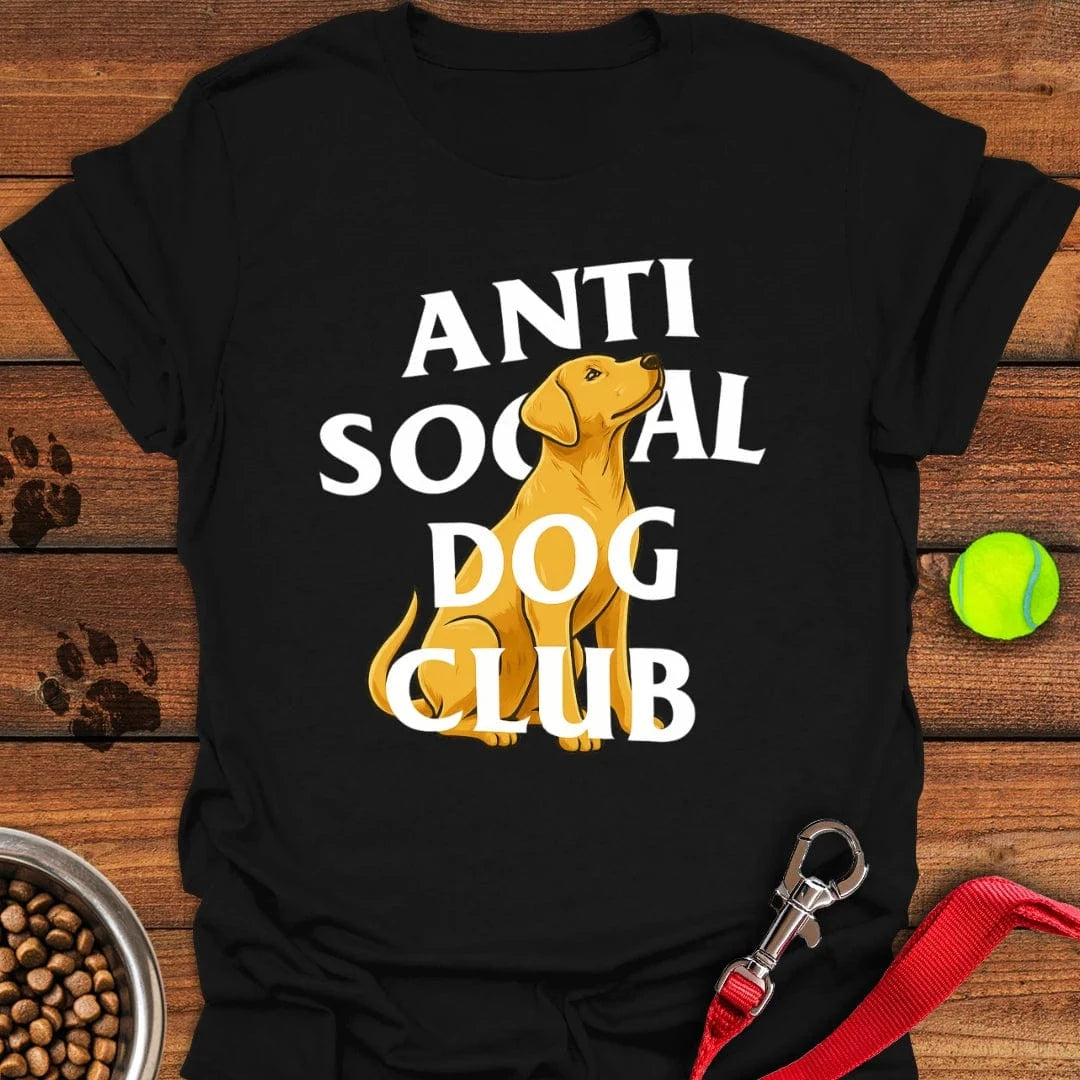 Anti Social Dog Club Labrador T-Shirt Black