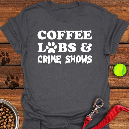 Coffee Labs & Crime Shows T-Shirt Dark Heather