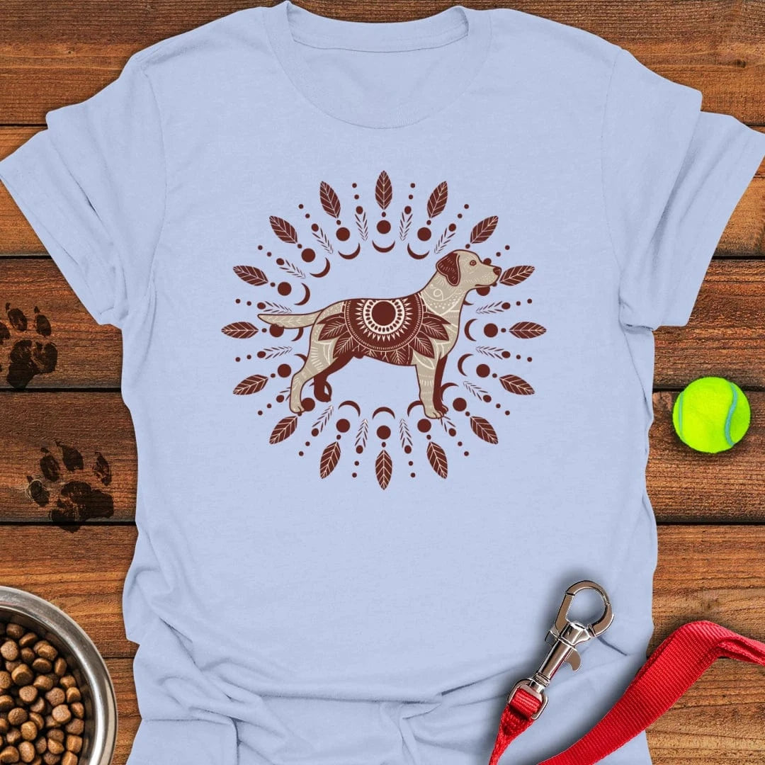 Labrador Boho Mandala T-Shirt Light Blue