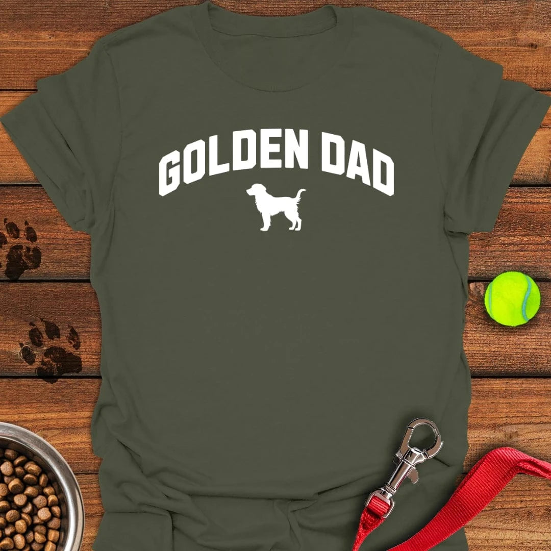 Golden Labrador Dad T-Shirt Military Green