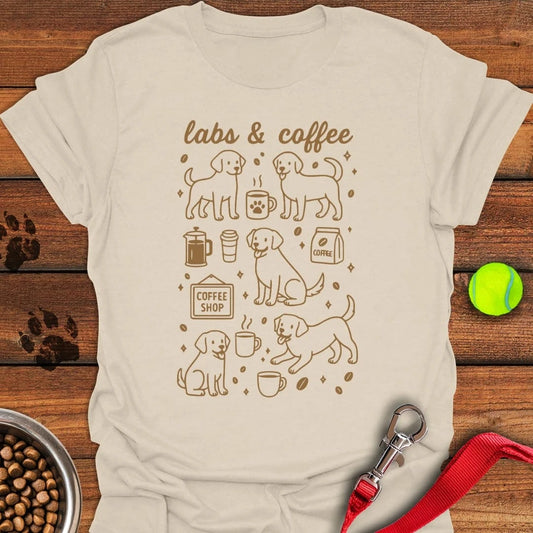 Labs & Coffee Doodle T-Shirt Natural