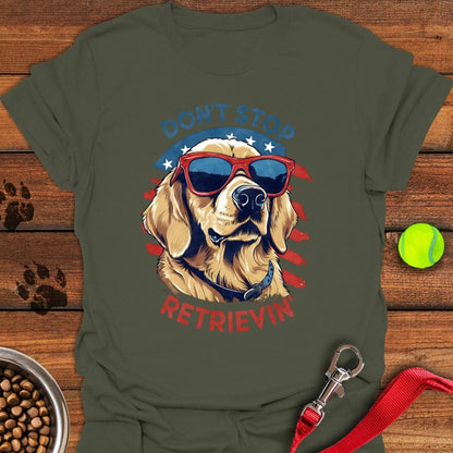 Funny Golden Retriever Military Green