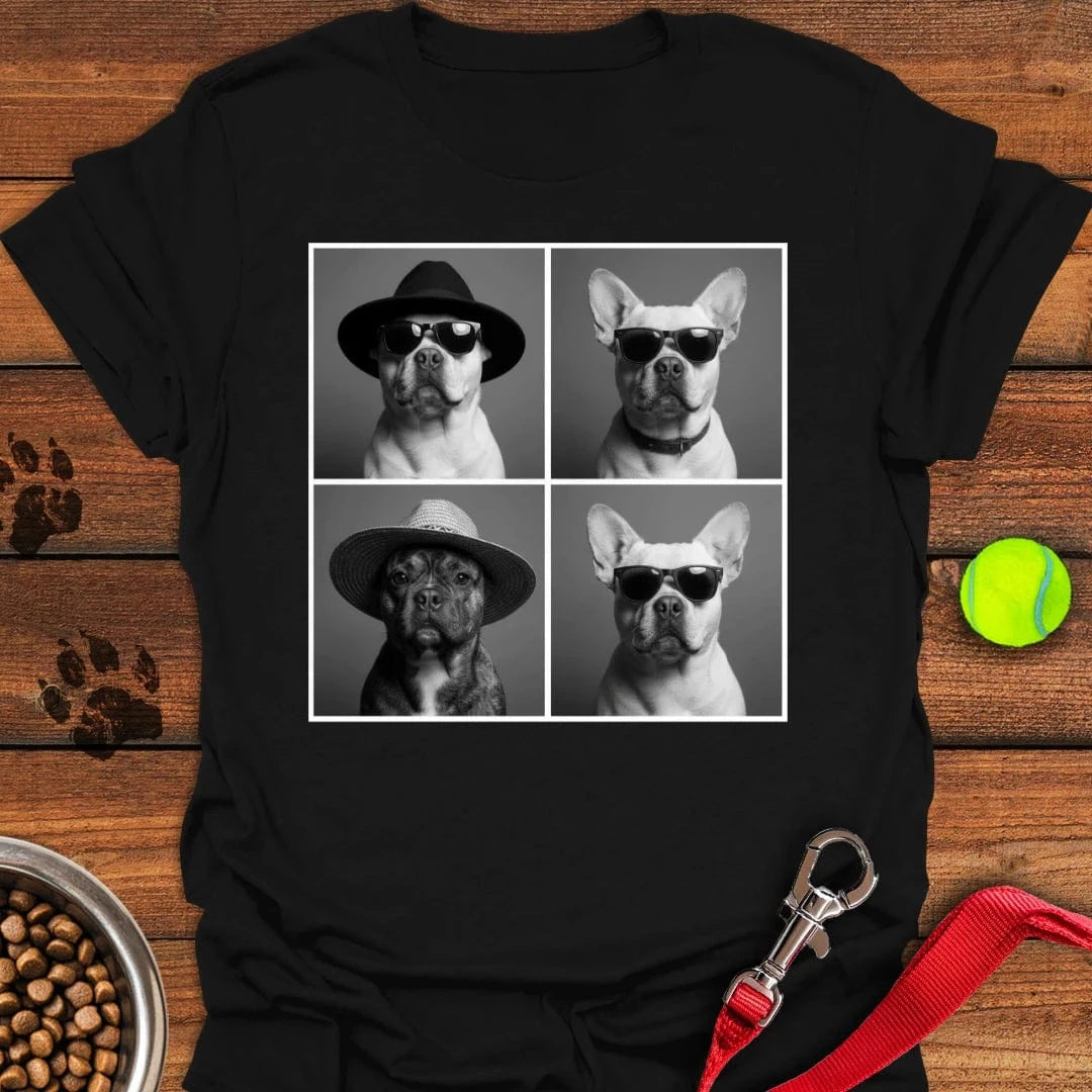 French Bulldog Photo Booth T-Shirt Black