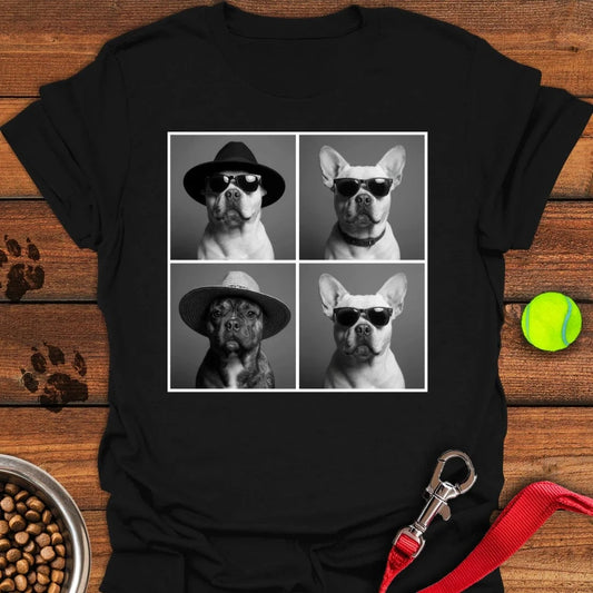 French Bulldog Photo Booth T-Shirt Black
