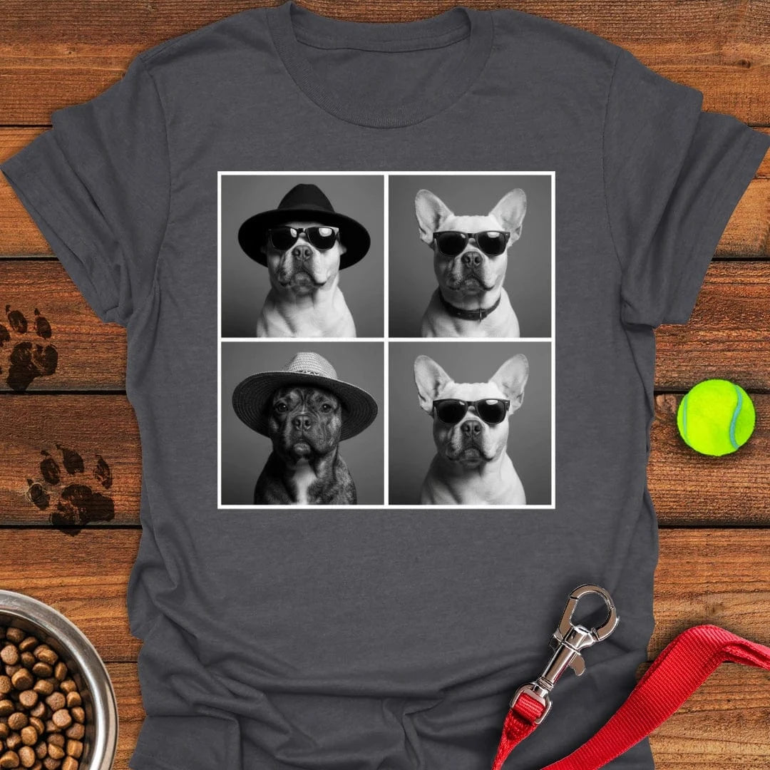 French Bulldog Photo Booth T-Shirt Dark Heather