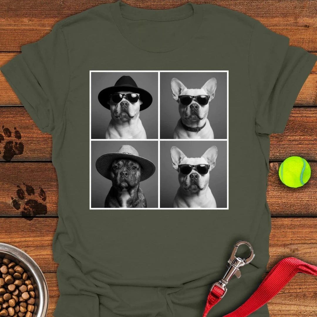 French Bulldog Photo Booth T-Shirt Military Green